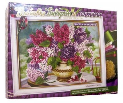 Danko Toys Набор для творчества Вышивка бисером и лентами Сирень БВ-01Р-07