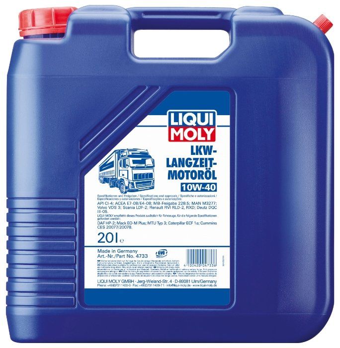Синтетическое моторное масло LIQUI MOLY LKW-Langzeit-Motoroil 10W-40 Basic, 20 л Синтетическое моторное масло LIQUI MOLY LKW-Langzeit-Motoroil 10W-40 Basic, 20 л