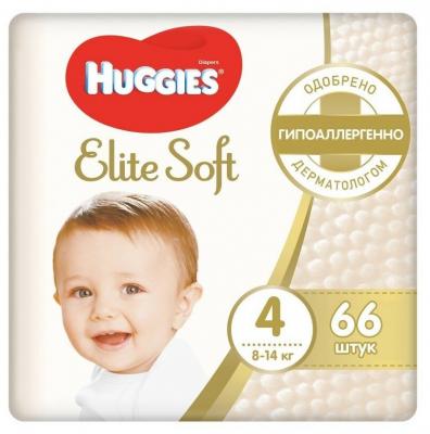 Подгузники HUGGIES Elite Soft 4 ( 8 - 14 кг ) 66 шт