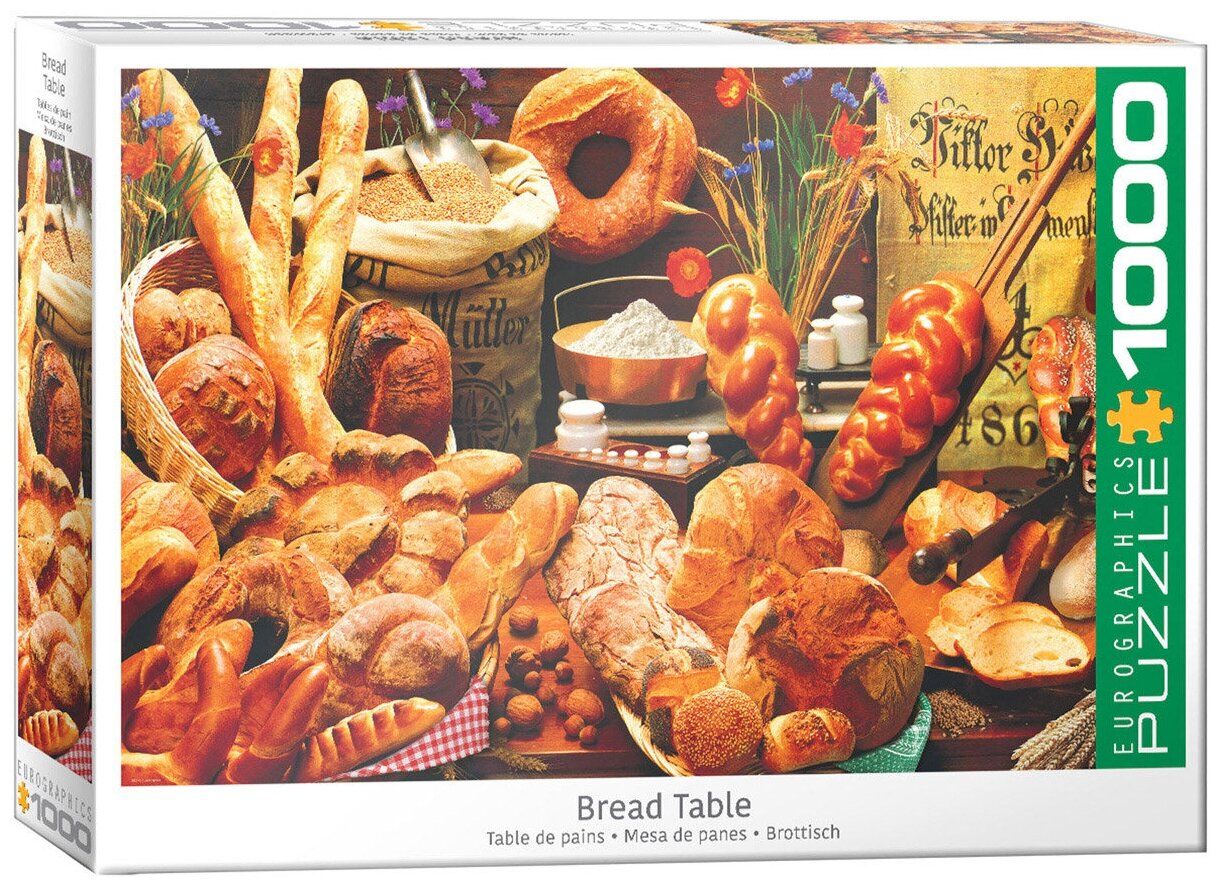 Bread table. Пазл 1000 деталей сладости. Пазл «к столу!». Eurographics пазл 1000 деталей: сервант с чайниками. Купить пазл Gold 1000 деталей: обед охотников.