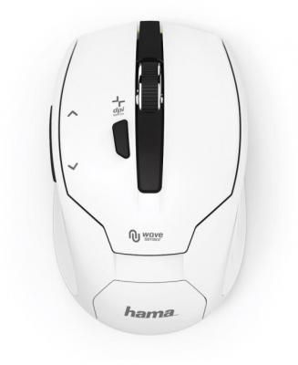 Мышь Hama Milano белый оптическая 2400dpi беспроводная USB для ноутбука 6but