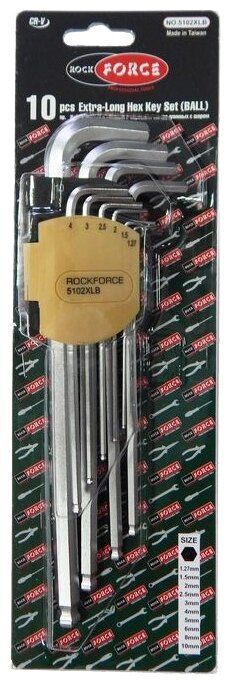 Набор имбусовых ключей Rock FORCE (10 предм.) RF-5102XLB Набор имбусовых ключей Rock FORCE (10 предм.) RF-5102XLB
