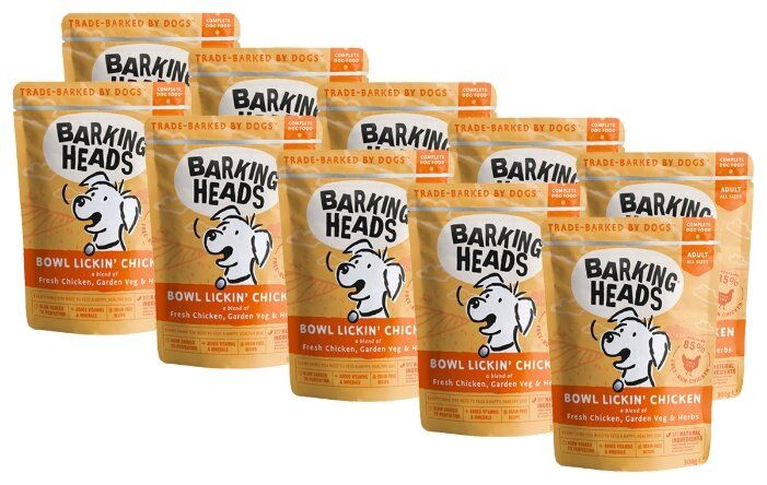 Влажный корм для собак Barking Heads (0.3 кг) 10 шт. Bowl Lickin' Chicken паучи 10шт. х 300г Влажный корм для собак Barking Heads (0.3 кг) 10 шт. Bowl Lickin' Chicken паучи 10шт. х 300г