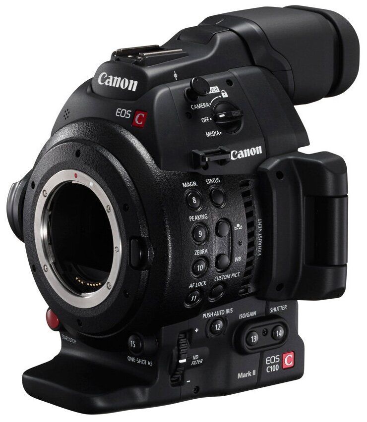 Видеокамера со сменной оптикой Canon EOS C100 Mark II, Full HD Видеокамера со сменной оптикой Canon EOS C100 Mark II, Full HD