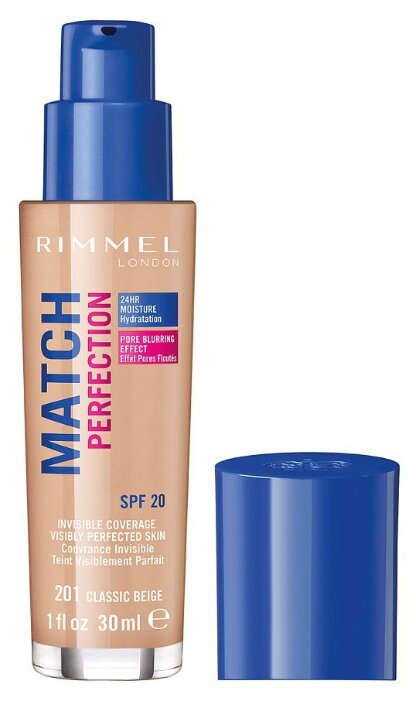 Rimmel Тональный крем Match Perfection, 30 мл, оттенок: 201 Classic Beige Rimmel Тональный крем Match Perfection, 30 мл, оттенок: 201 Classic Beige