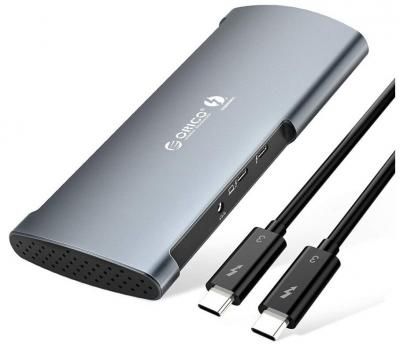 Хаб USB Orico Thunderbolt 3 8 in 1 Multi Function Docking Station TB3-S1 Grey