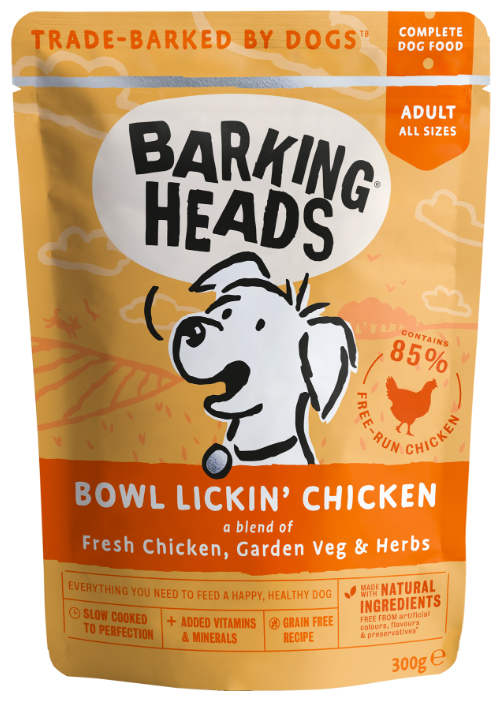 Влажный корм для собак Barking Heads (0.3 кг) 10 шт. Bowl Lickin' Chicken паучи 10шт. х 300г Влажный корм для собак Barking Heads (0.3 кг) 10 шт. Bowl Lickin' Chicken паучи 10шт. х 300г