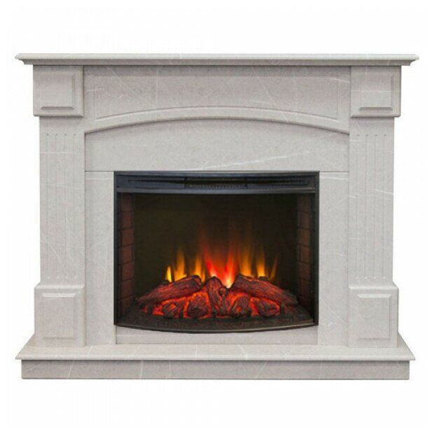 Электрокамин RealFlame Carolina Marble с очагом Evrika 25,5 LED WT-F714 мрамор беж Электрокамин RealFlame Carolina Marble с очагом Evrika 25,5 LED WT-F714 мрамор беж