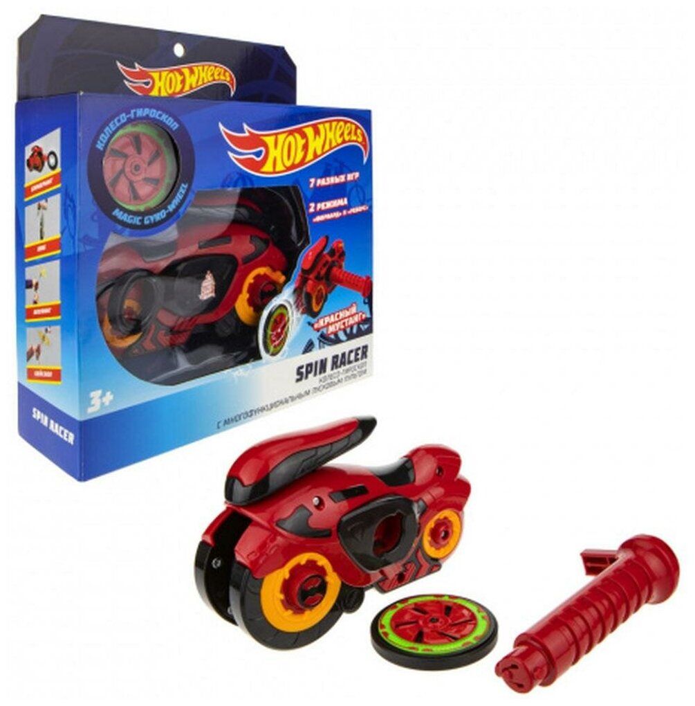 Hot Wheels Spin Racer "Красный Мустанг" (пуск. механизм с диском, 16 см, коробка, красн Hot Wheels Spin Racer "Красный Мустанг" (пуск. механизм с диском, 16 см, коробка, красн
