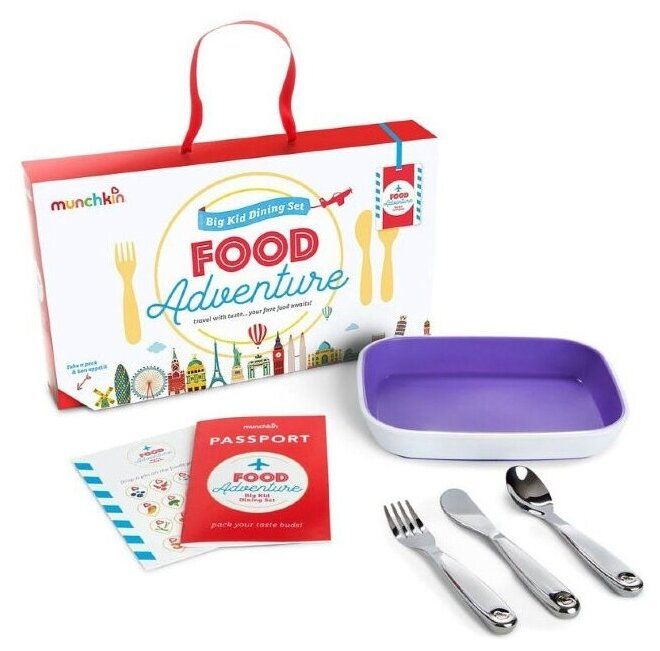 Набор обеденный детский Food Adventure, фиолетовый Набор обеденный детский Food Adventure, фиолетовый