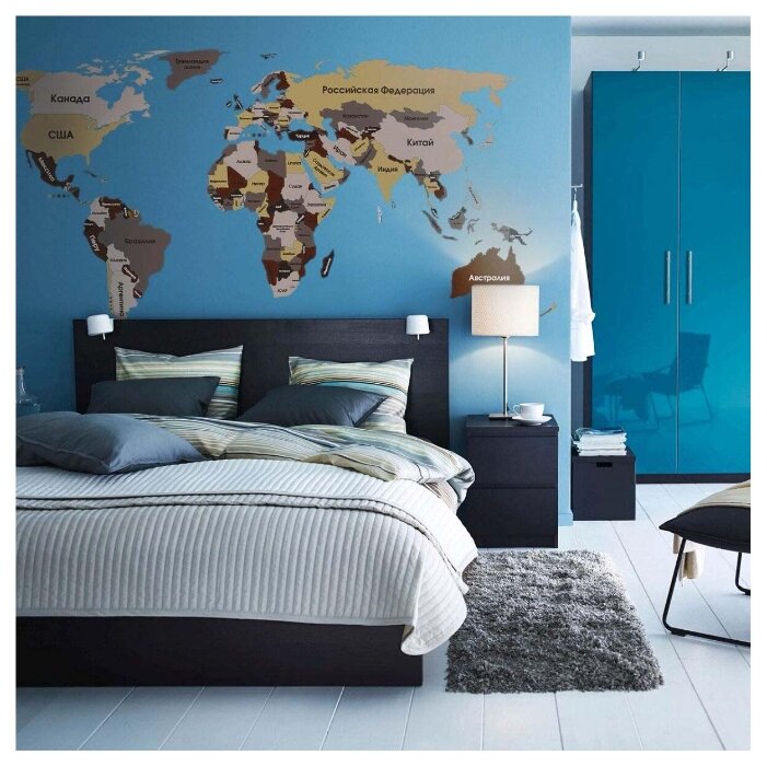 Панно Decormaps Деревянная карта мира, разноцветная 200х140 см Панно Decormaps Деревянная карта мира, разноцветная 200х140 см
