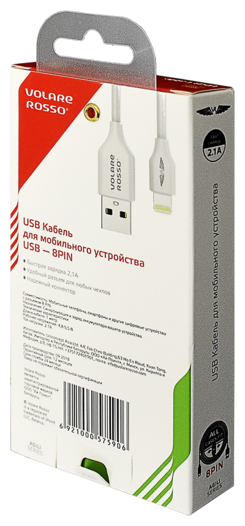 Кабель Volare Rosso Agili series USB - Apple Lightning 1 м белый Кабель Volare Rosso Agili series USB - Apple Lightning 1 м белый